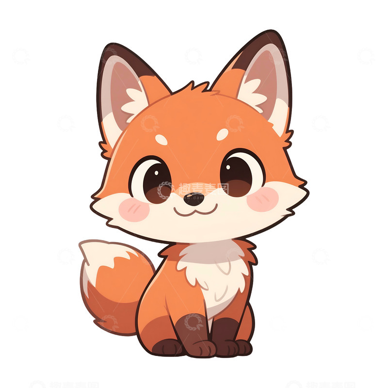 高清大图下载【趣麦麦图】卡通可爱小狐狸免抠元素123