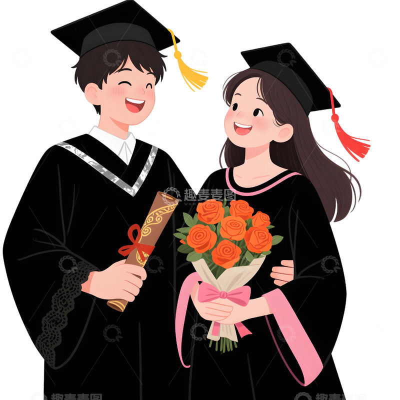 高清大图下载【趣麦麦图】毕业生主题插画13