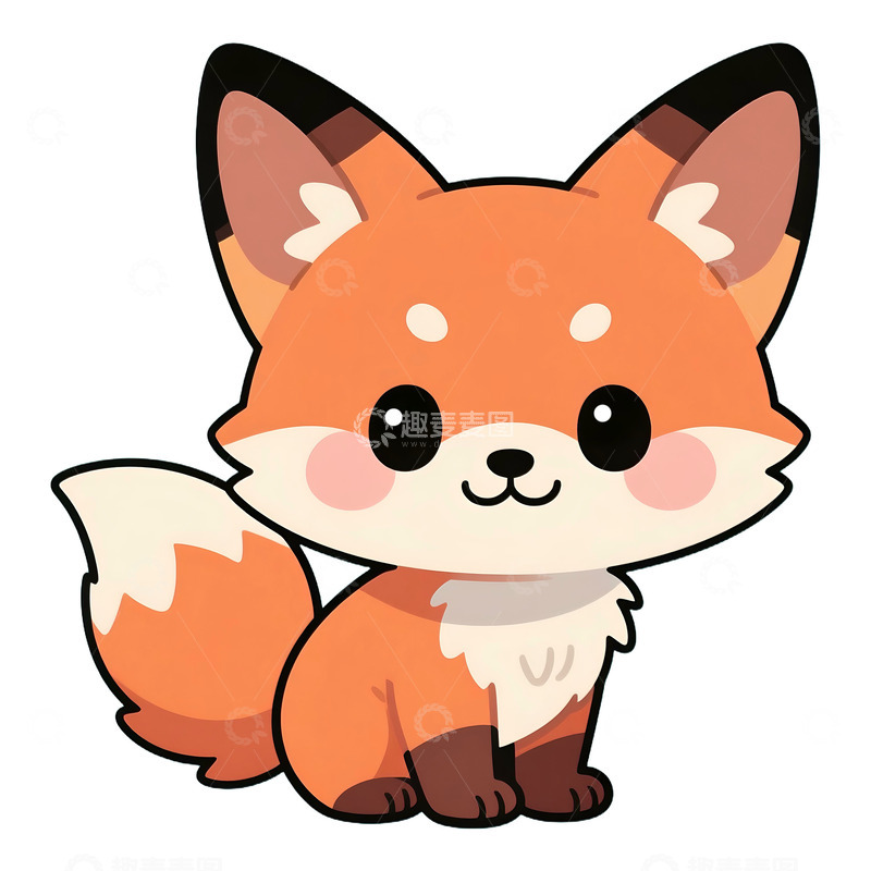 高清大图下载【趣麦麦图】卡通可爱小狐狸免抠元素1234