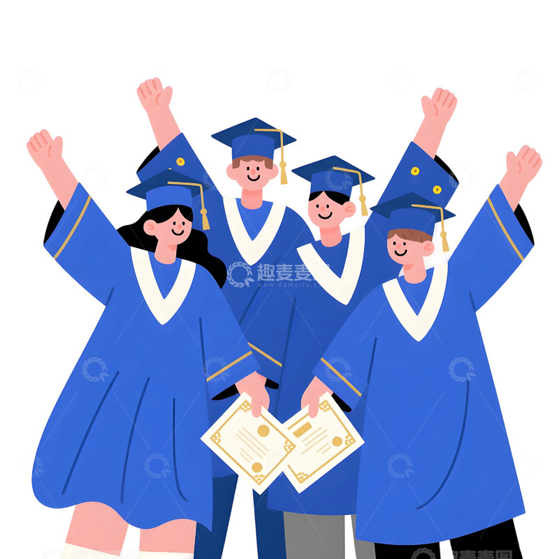 高清大图下载【趣麦麦图】毕业生主题插画151