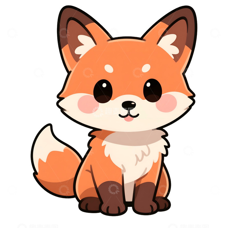 高清大图下载【趣麦麦图】卡通可爱小狐狸免抠元素12345