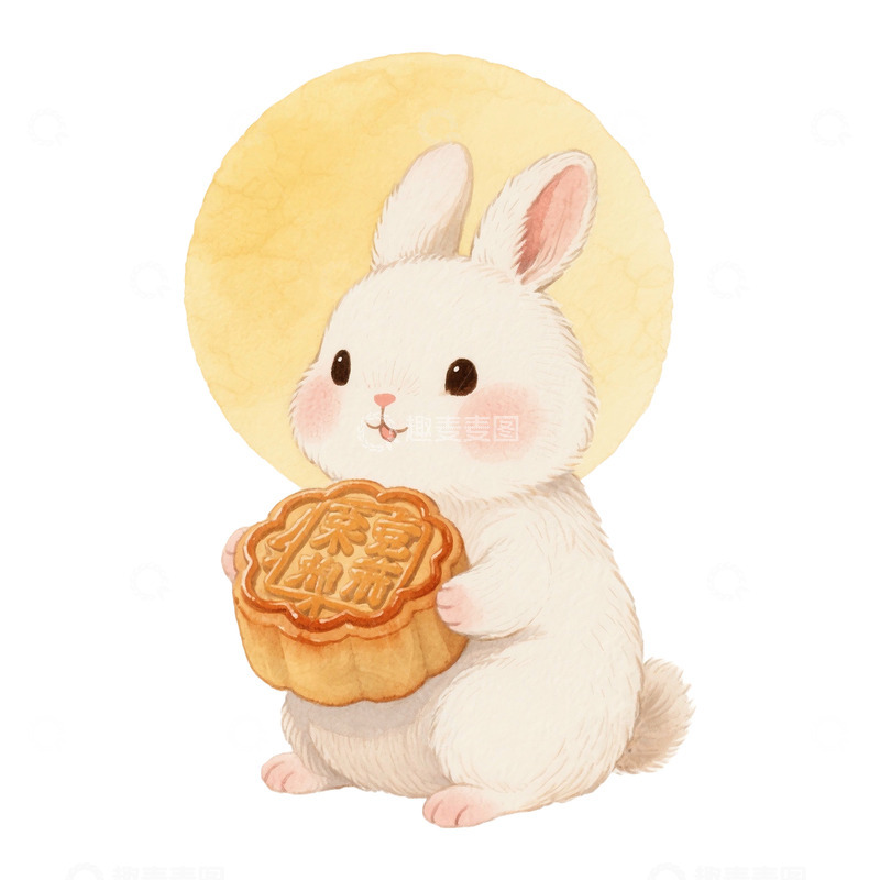 高清大图下载【趣麦麦图】中秋节小兔免抠元素