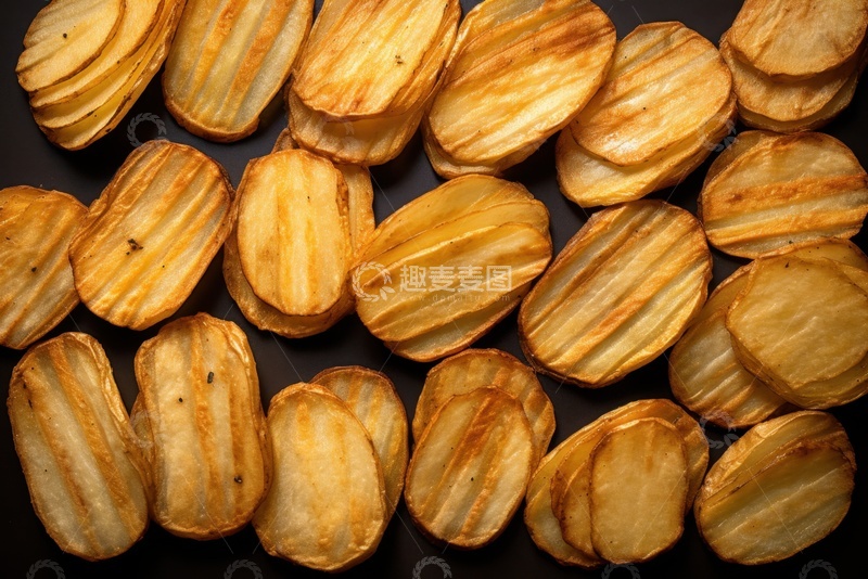 高清大图下载【趣麦麦图】铺满桌面的烤土豆片