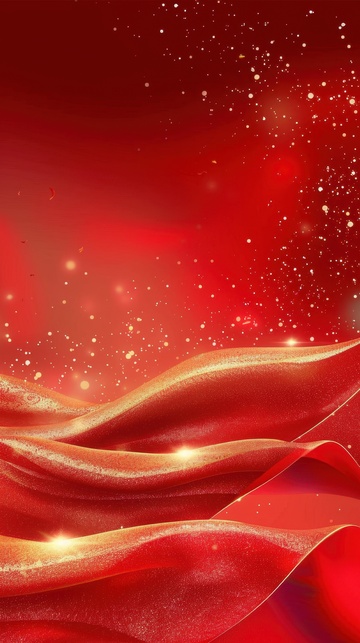 大红色金点线条装饰背景