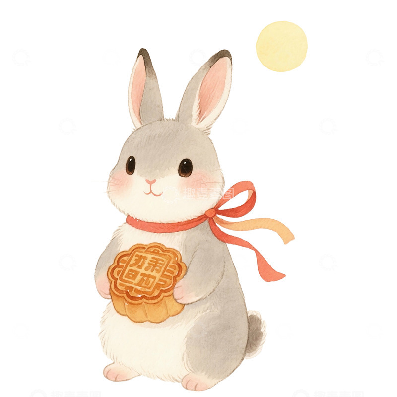 高清大图下载【趣麦麦图】中秋节小兔免抠元素1234