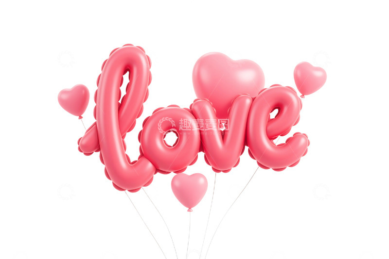 高清大图下载【趣麦麦图】免抠膨胀风情人节love气球免抠元素 