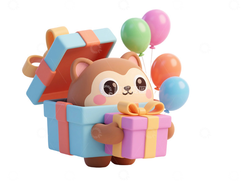 免抠立体电商折扣促销礼盒插画 