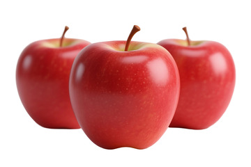 免抠红苹果果实分离在白色 