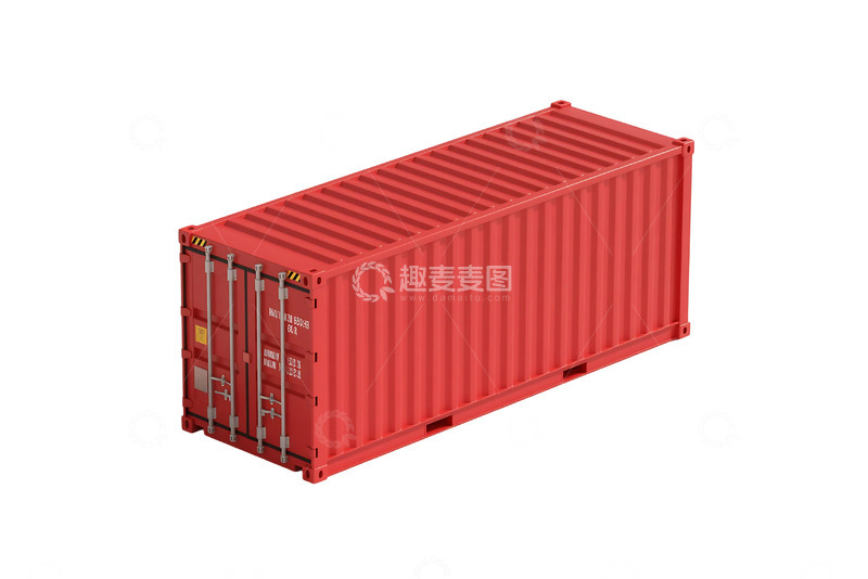 高清大图下载【趣麦麦图】免抠红色集装箱元素 