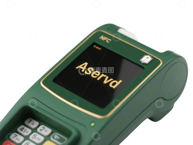 高清大图下载【趣麦麦图】免抠绿色NFC支付机配合批准 