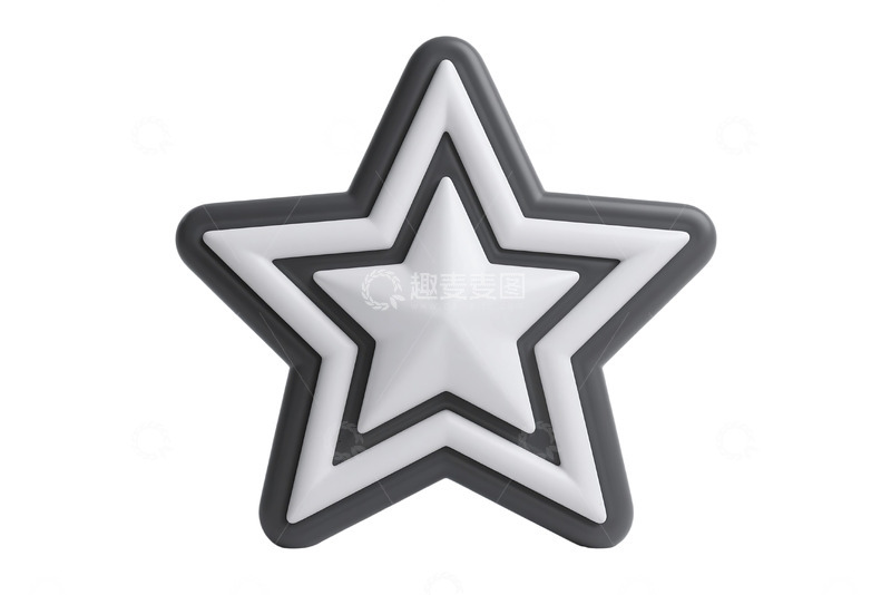免抠立体装饰星星四角星元素 