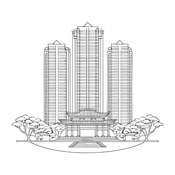 矢量简约城市高楼建筑