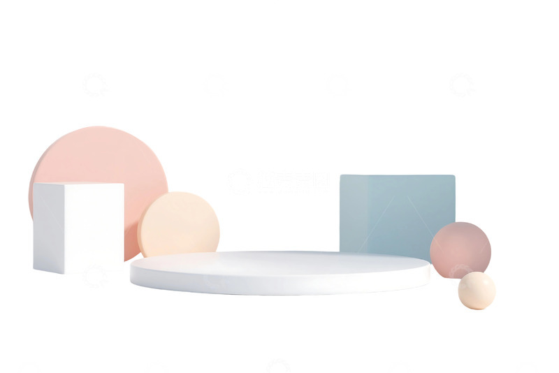 高清大图下载【趣麦麦图】免抠简约柔色几何电商空间背景 