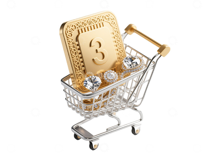 高清大图下载【趣麦麦图】免抠芯片上的购物车 