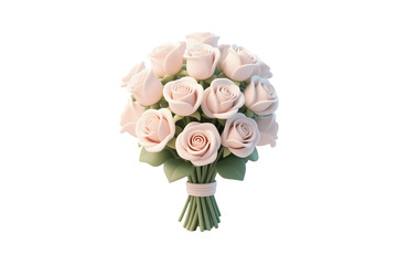 免抠立体玫瑰花束元素 