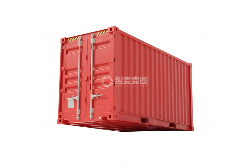 高清大图下载【趣麦麦图】免抠红色集装箱元素 1