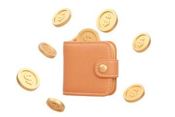 免抠钱包与金币免抠元素 