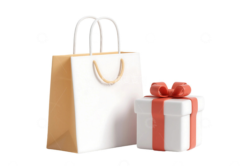 高清大图下载【趣麦麦图】免抠购物袋与礼物盒 