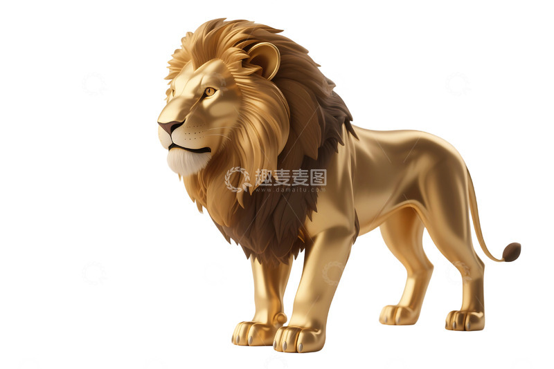 高清大图下载【趣麦麦图】免抠金色狮子 1