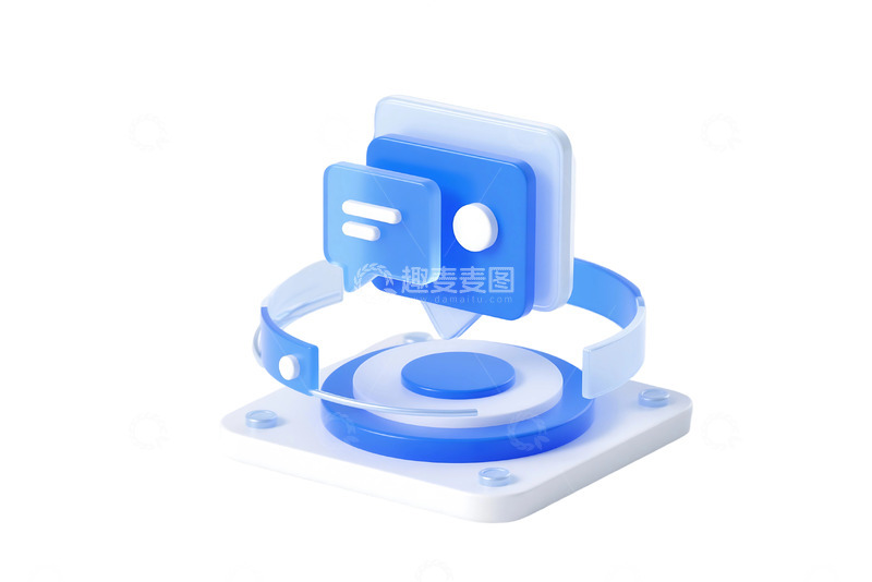 高清大图下载【趣麦麦图】免抠蓝色科技商务图标元素 