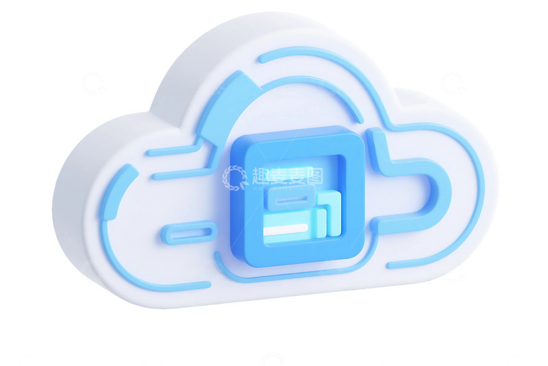 高清大图下载【趣麦麦图】免抠蓝色科技风格云图标免抠元素 