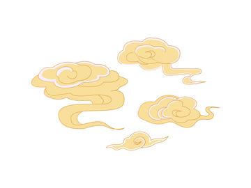 彩绘卡通祥云卷云云朵白云