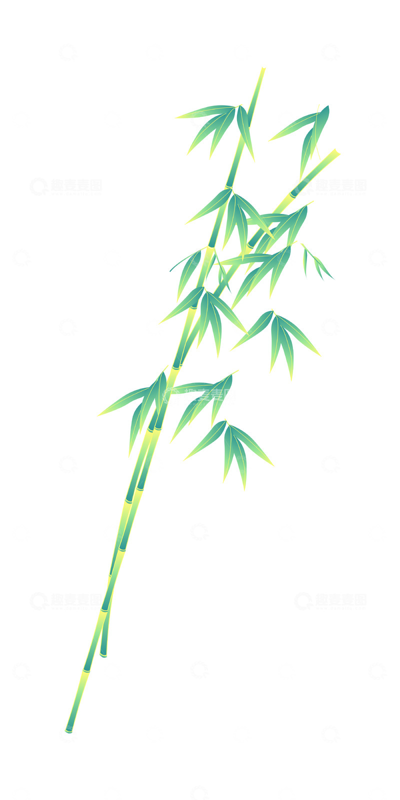 源文件下载【趣麦麦图】彩绘卡通竹子竹叶竹竿植物绿叶叶子