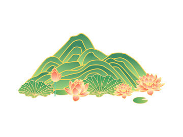 立夏处暑山石石头荷花莲花荷叶