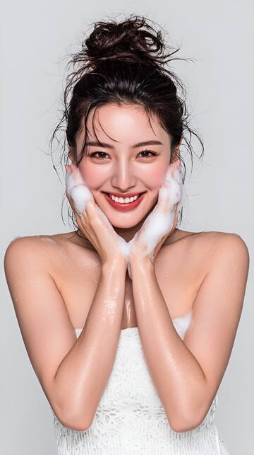洁面乳洗脸电商模特