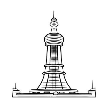 矢量城市地标建筑线稿