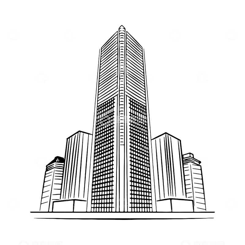 高楼大厦矢量建筑线稿