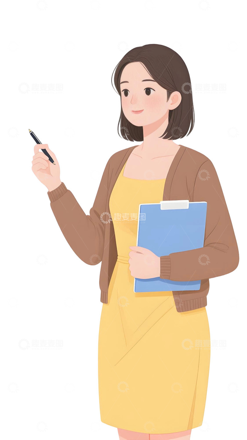 高清大图下载【趣麦麦图】教师人物插画主题10