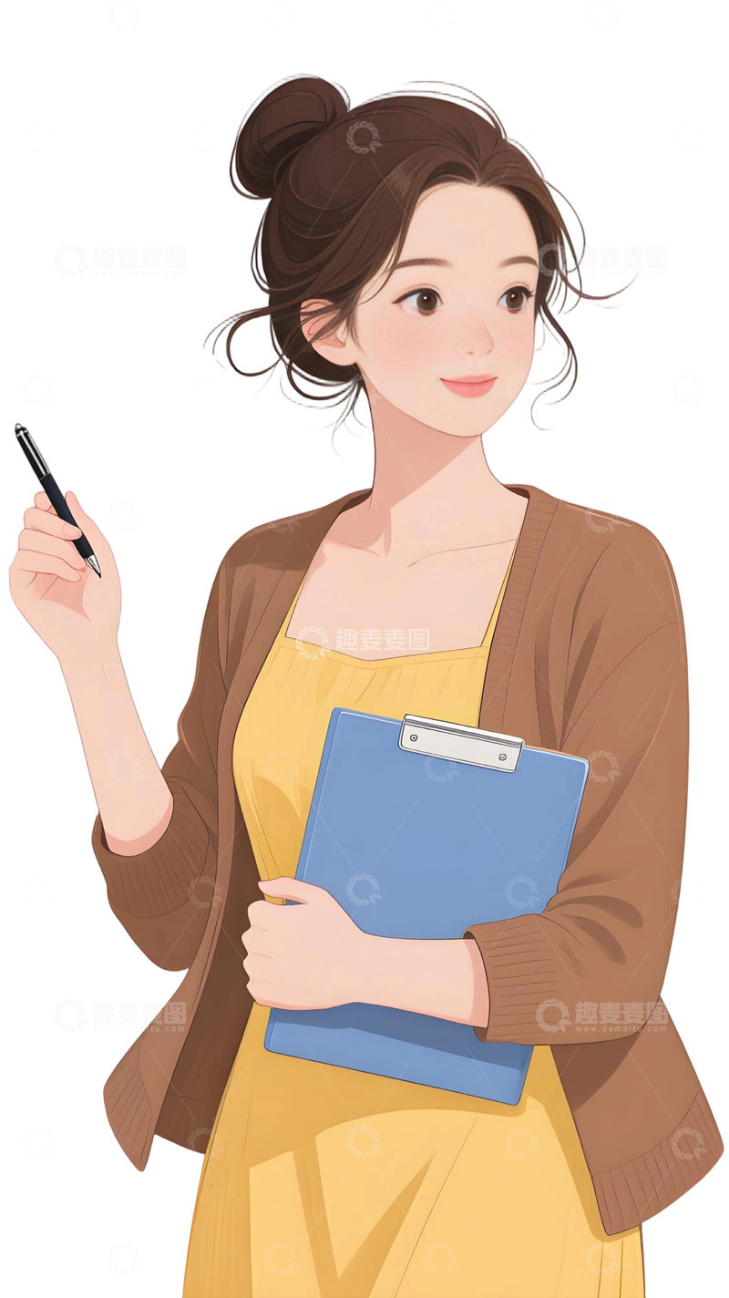 高清大图下载【趣麦麦图】教师人物插画主题6