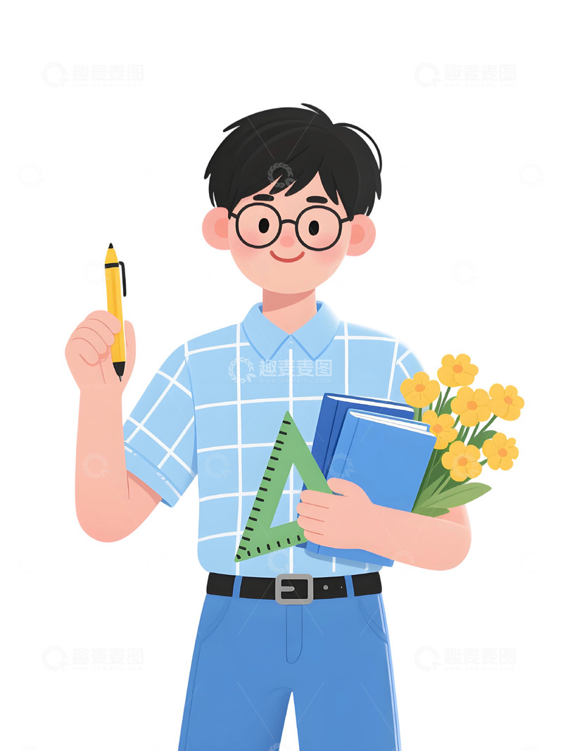 高清大图下载【趣麦麦图】教师人物插画主题5
