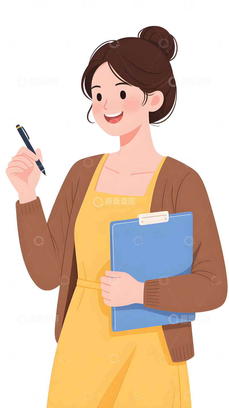 高清大图下载【趣麦麦图】教师人物插画主题8