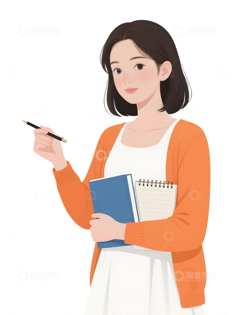 高清大图下载【趣麦麦图】教师人物插画主题14