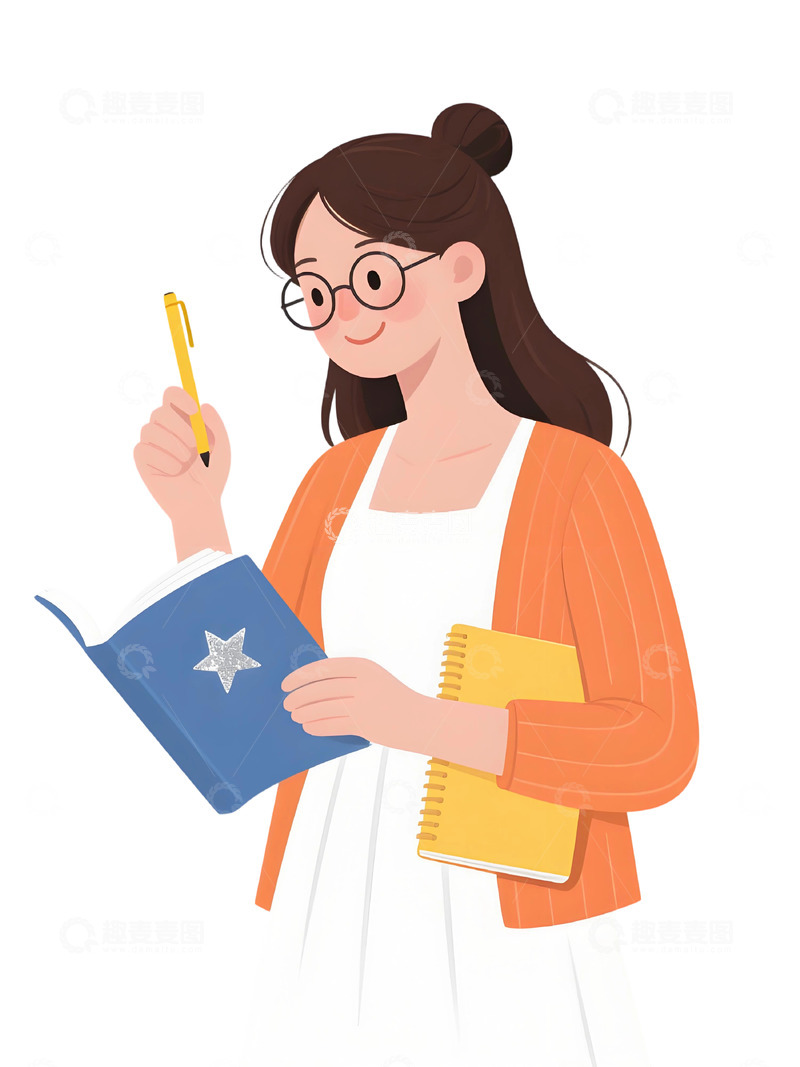 高清大图下载【趣麦麦图】教师人物插画主题13