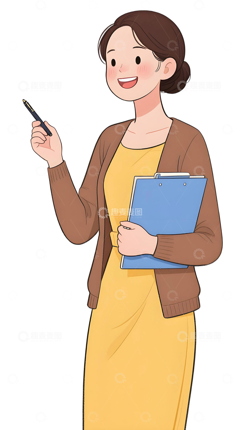 高清大图下载【趣麦麦图】教师人物插画主题9
