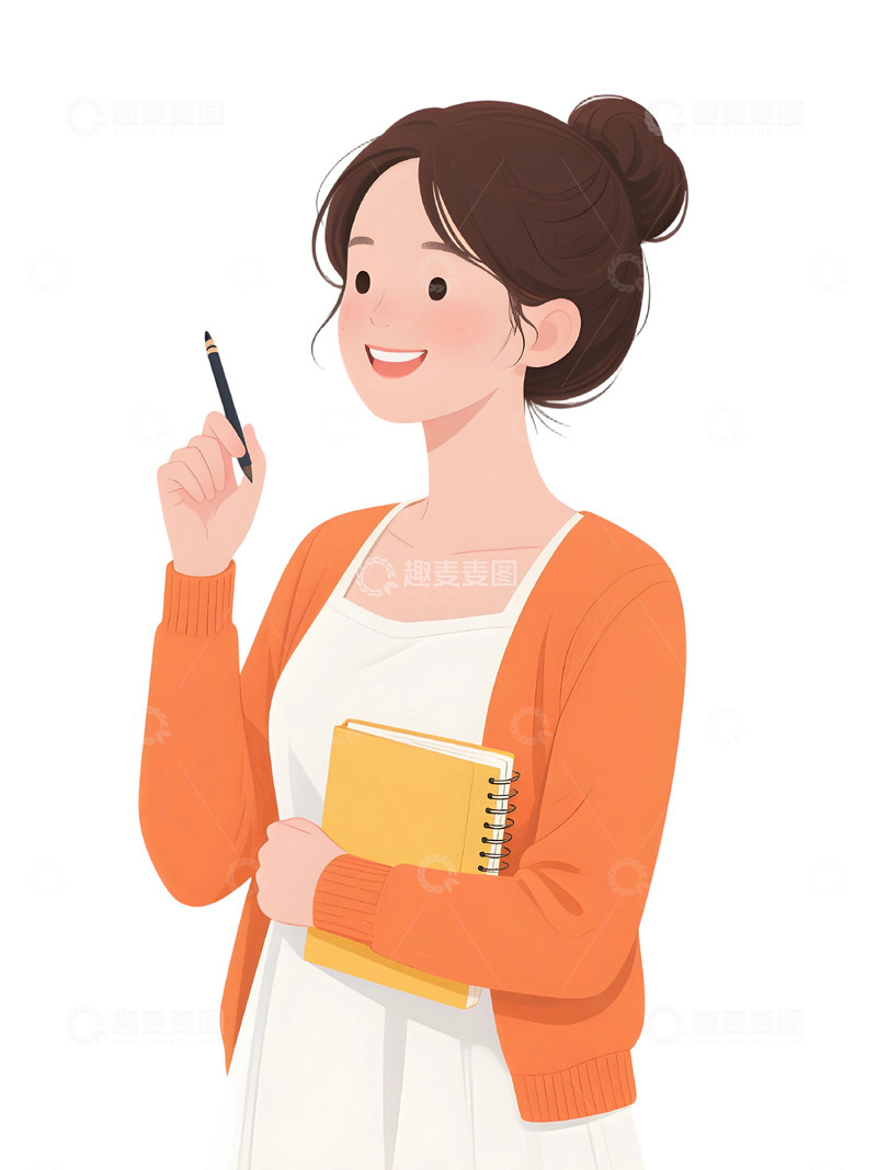 高清大图下载【趣麦麦图】教师人物插画主题15