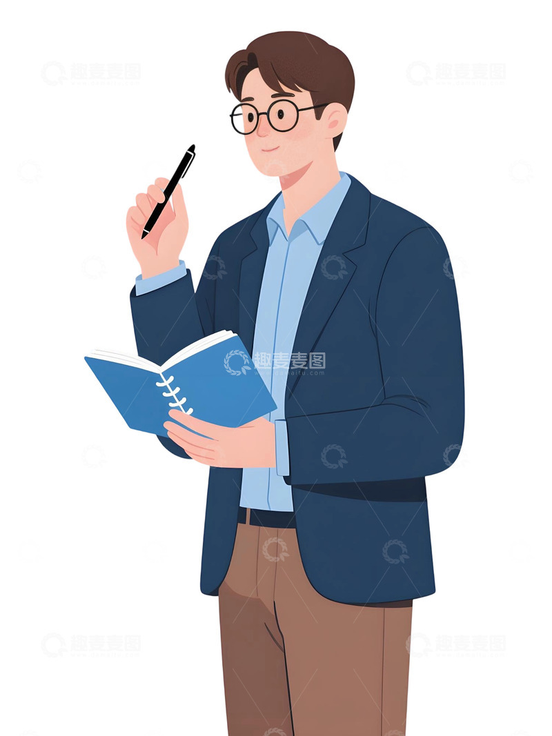 高清大图下载【趣麦麦图】教师人物插画主题221