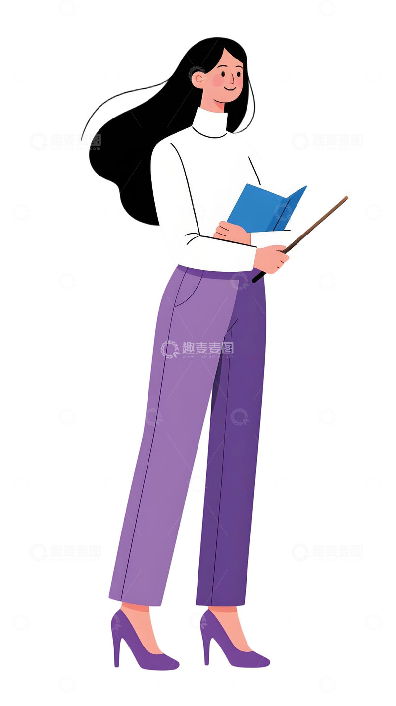 高清大图下载【趣麦麦图】教师人物插画主题83