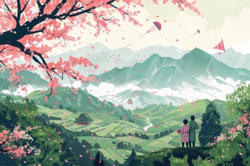 清明时节节日插画