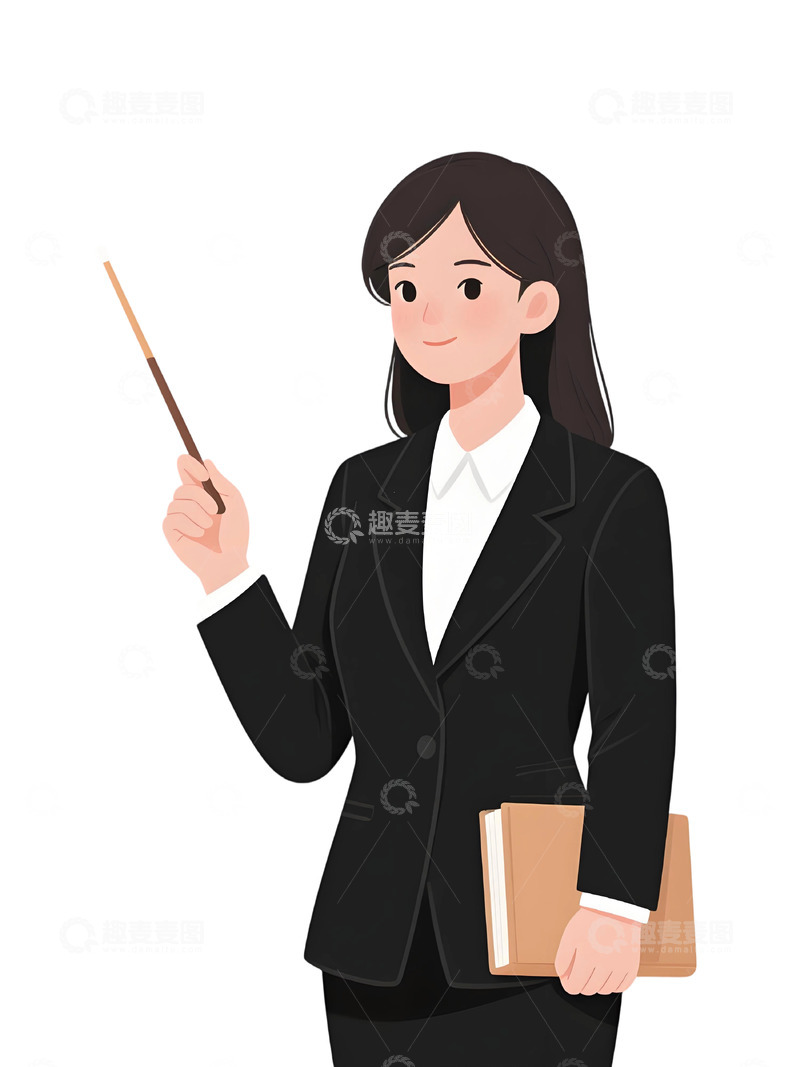 高清大图下载【趣麦麦图】教师人物插画素材1