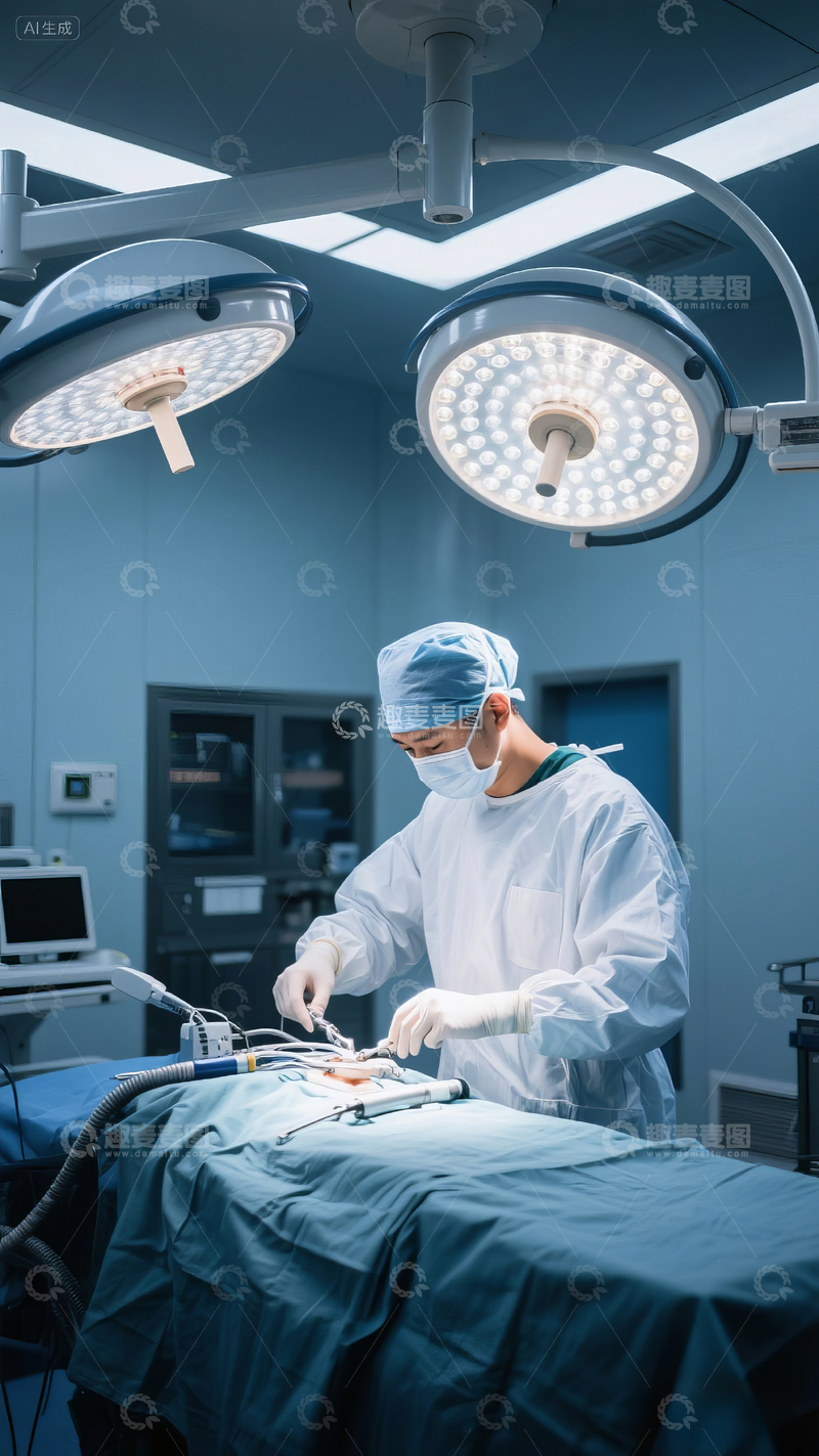 高清大图下载【趣麦麦图】-一名医生在手术室做手术
