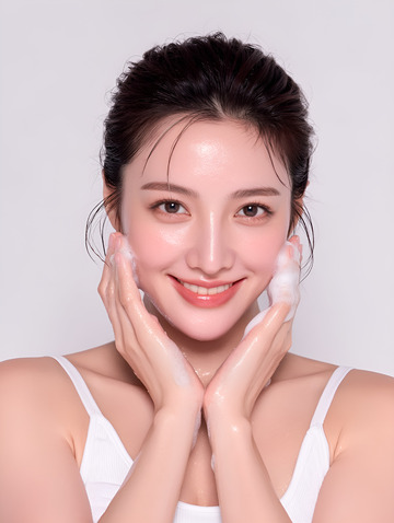 电商洁面洗脸模特