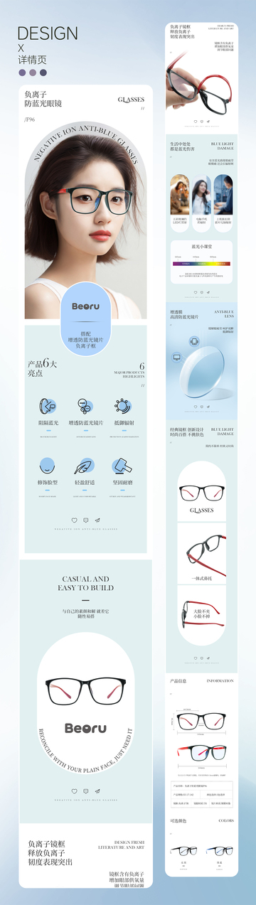 防蓝光眼镜产品详情页设计