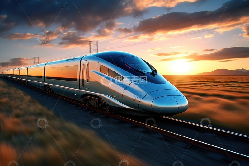 高清大图下载【趣麦麦图】荒野中行驶的一辆高铁