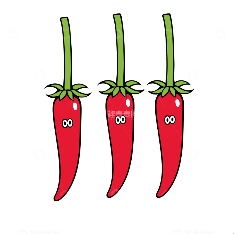源文件下载【趣麦麦图】卡通辣椒设计元素