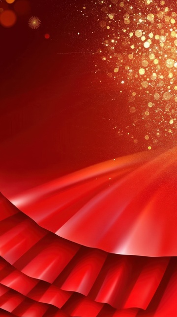 大红色折扇装饰背景