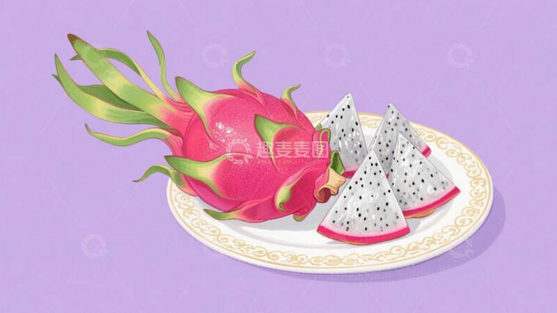 高清大图下载【趣麦麦图】火龙果  玫红  果汁感